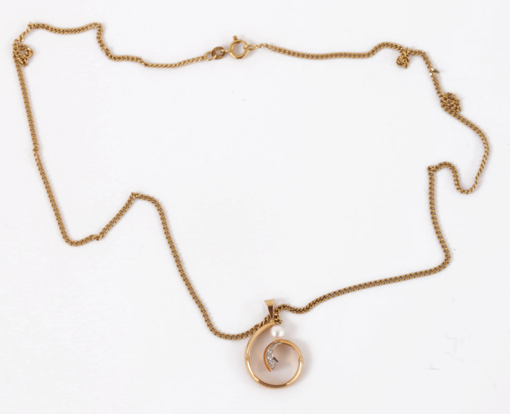 Halsband med hänge, 18k