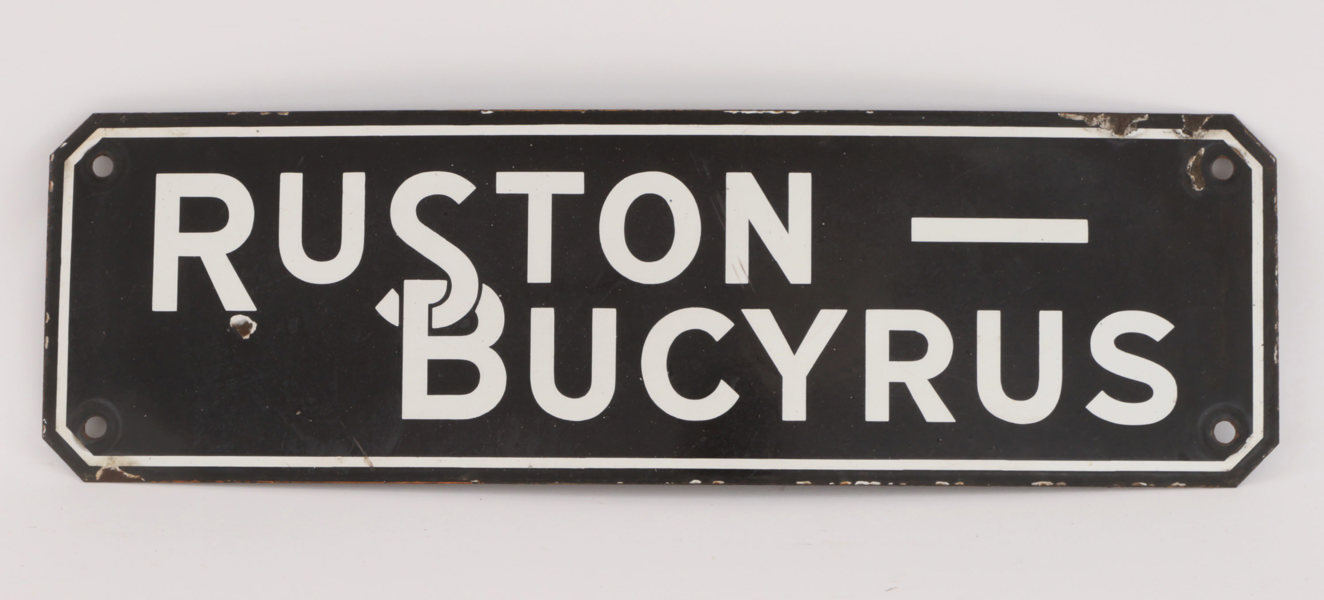 Emaljerad skylt, Ruston-Bucyrus