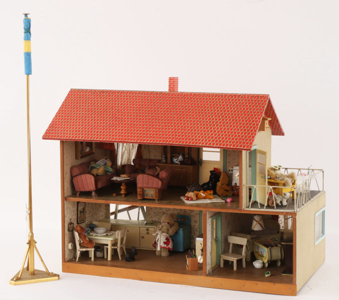 Dockhus med inredning, omkring 1900-talets mitt