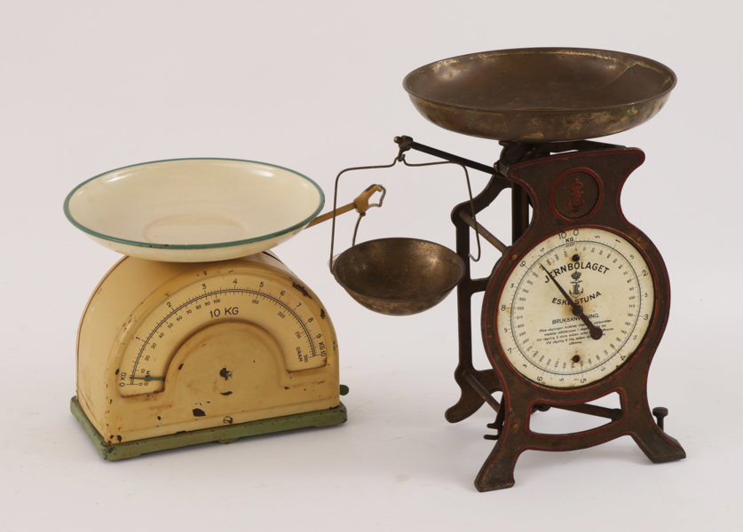 Hushållsvågar 2st, 1900-talets första hälft