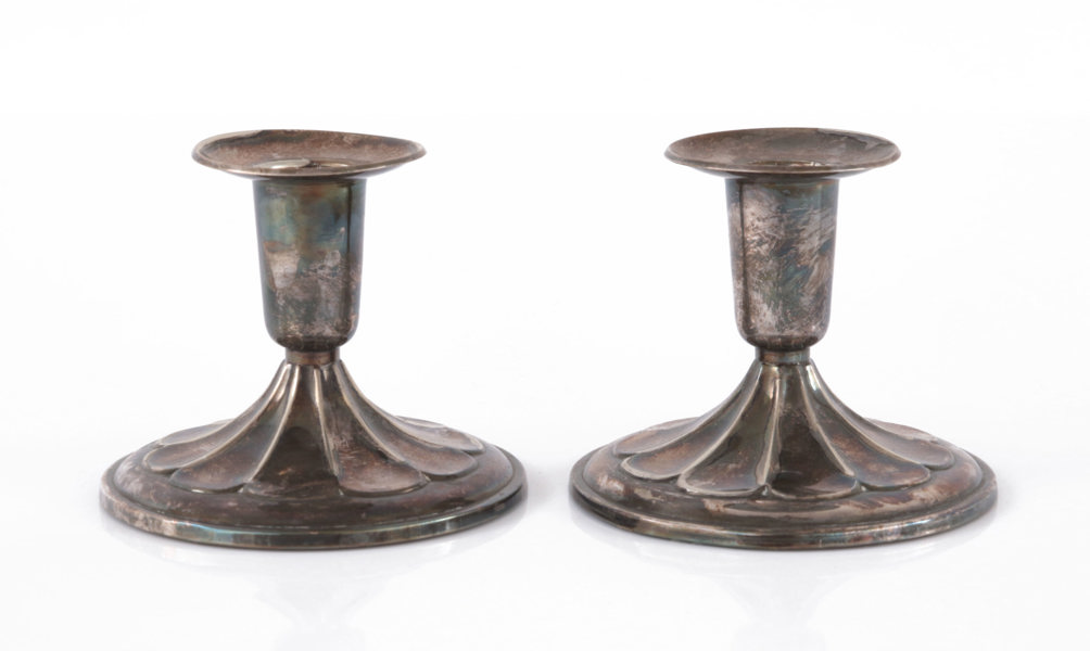 Ljusstakar ett par, silver, K&EC, 1900-tal