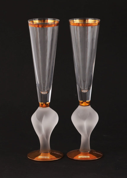 Champagneglas ett par, "Mermaid", Kjell Engman för Kosta Boda