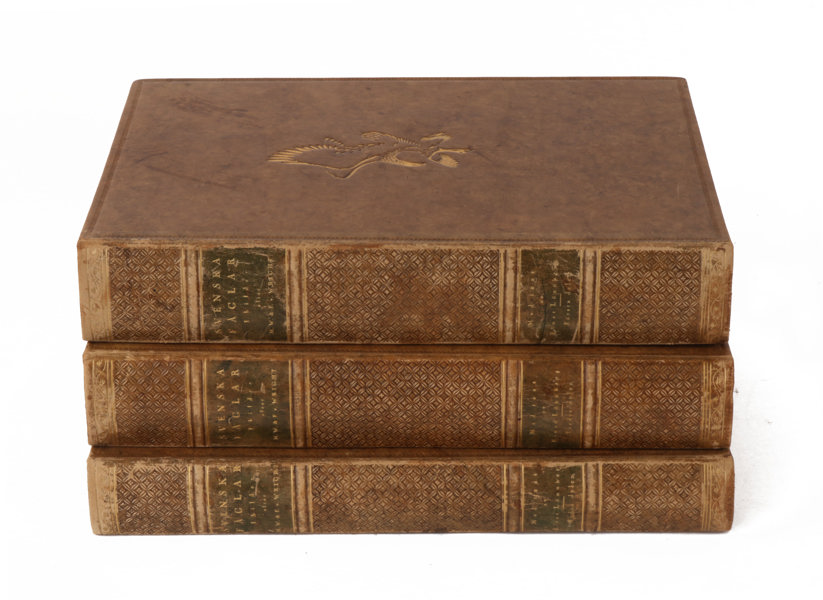 3 band, "Svenska Fåglar", von Wright, tryckta 1927