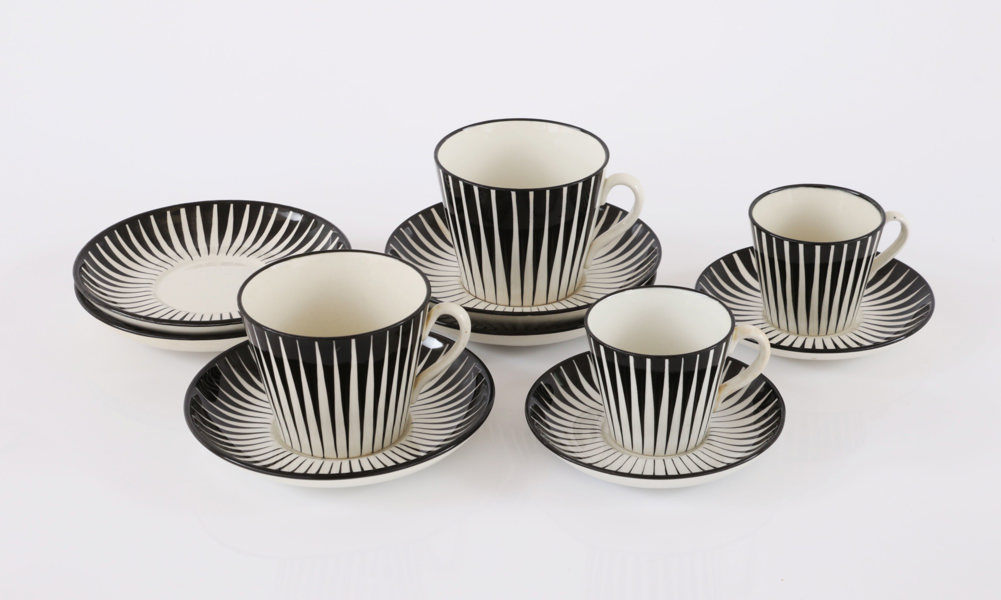 Kaffe- och teservisdelar, "Zebra", Eugene Trost för Gefle