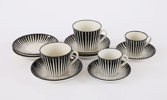 Kaffe- och teservisdelar, "Zebra", Eugene Trost för Gefle
