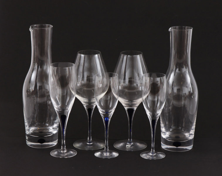 Glas 7 delar, "Intermezzo", Erika Lagerbielke för Orrefors