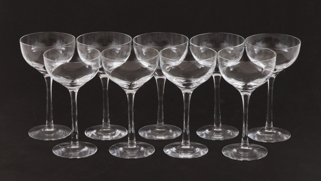 Likörglas 9st, "Chateau", Bertil Vallien för Kosta