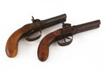 Slaglåspistoler ett par, snarlika, 1800-tal