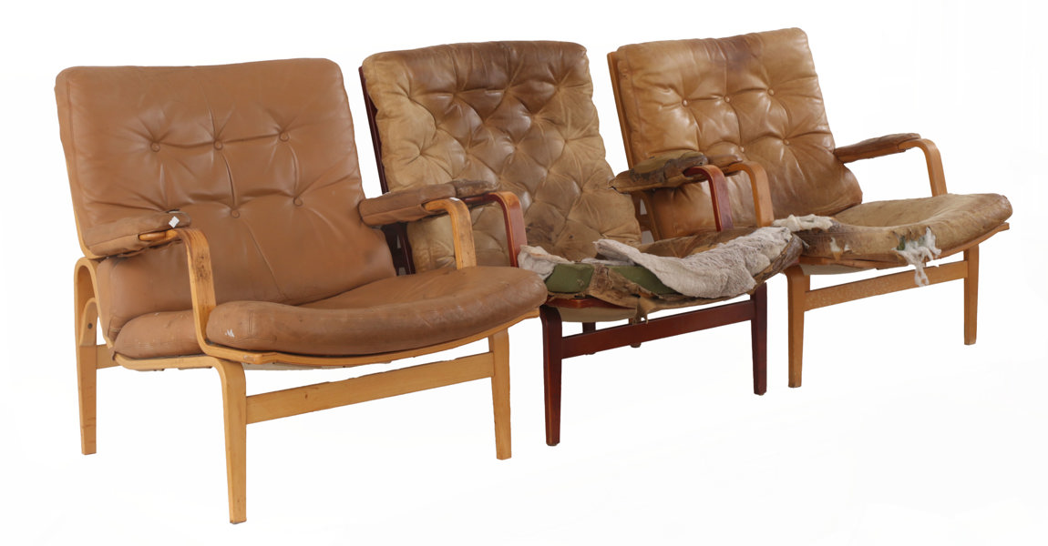 Fåtöljer 3st, "Ingrid", Bruno Mathsson för DUX