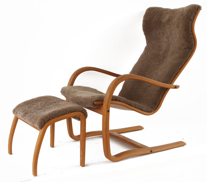 Fåtölj med fotpall, "Gazell", Jan Ekström