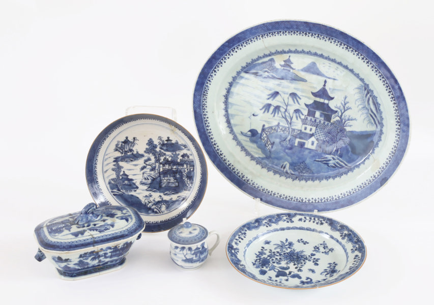 Porslin 5 delar, Kina, 17/1800-tal