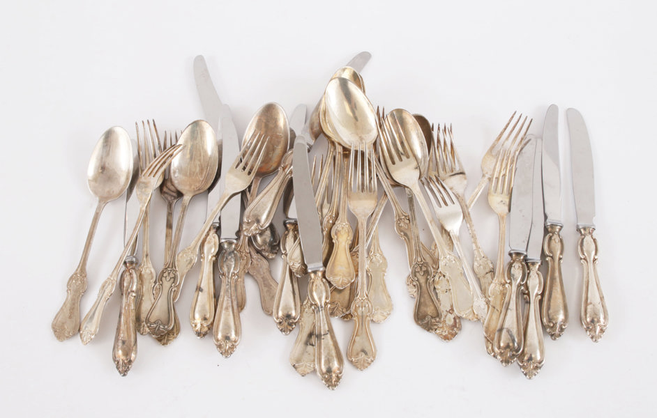 Bestickservisdelar 36st, "Olga", nysilver