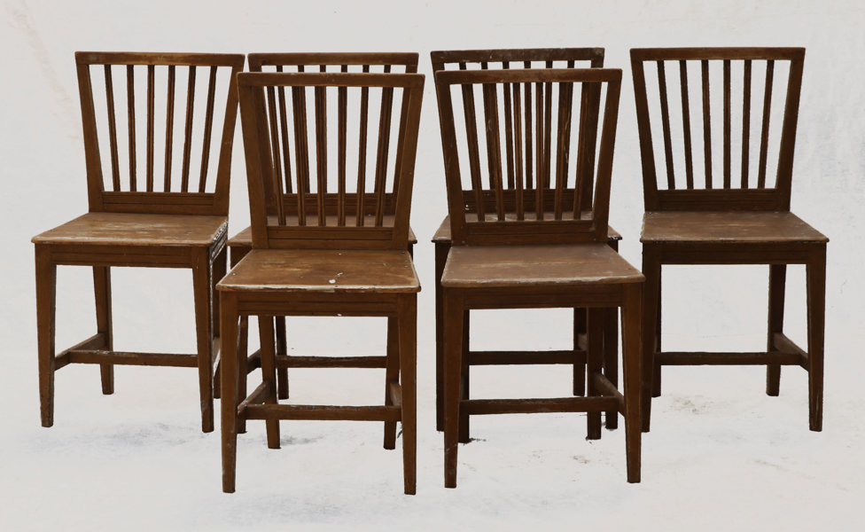 Stolar 6st, allmoge, Leksandsmodell, 1800-tal