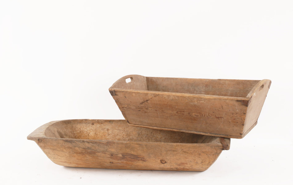 Tråg 2st, allmoge, 1800-tal