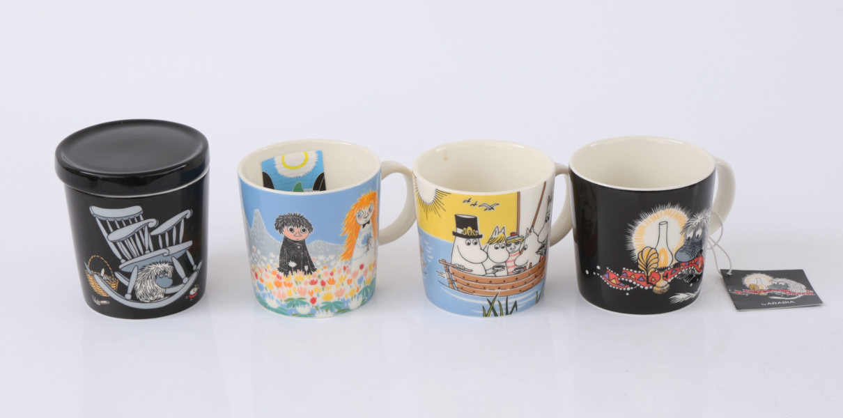 Muggar 3st samt lockburk, "Mumin", Arabia, bl.a. 2014/2016