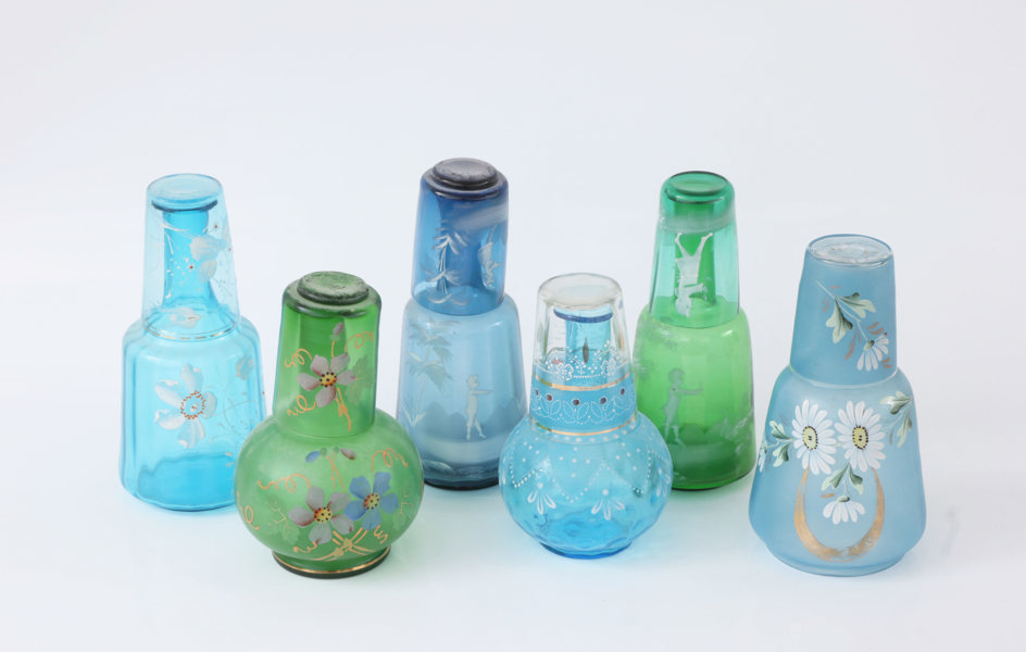 Vattenkaraffer med glas 6st, omkring år 1900