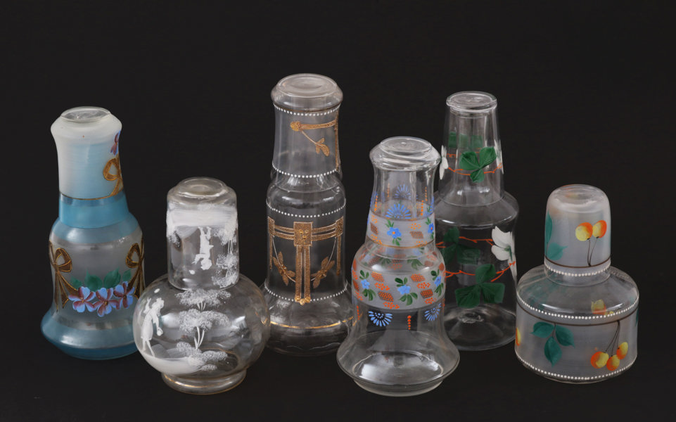 Vattenkaraffer med glas 6st, omkring år 1900