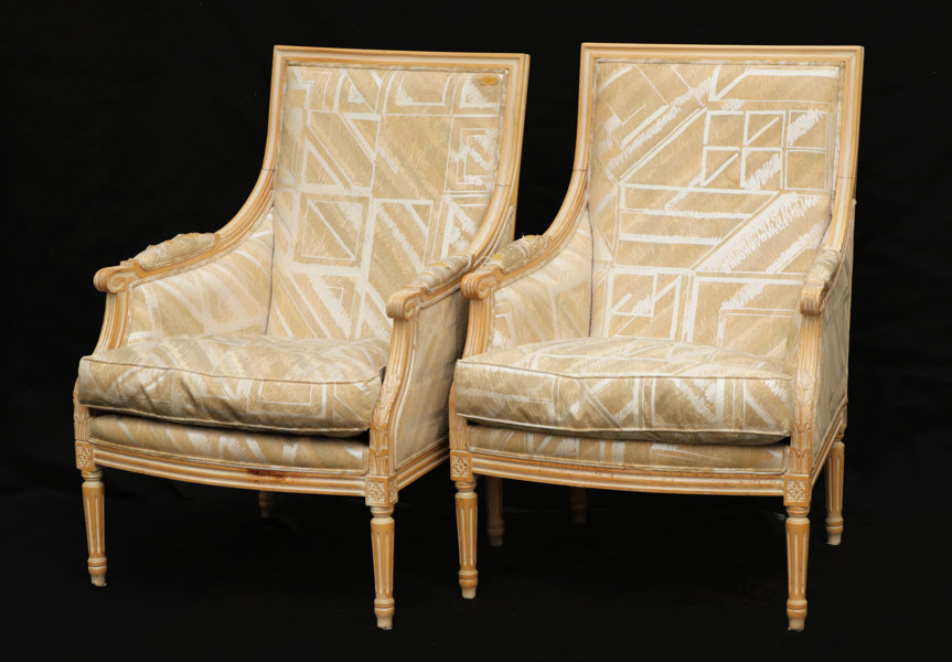 Fåtöljer ett par, gustaviansk stil, 1900-talets andra hälft