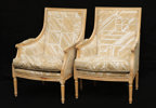 Fåtöljer ett par, gustaviansk stil, 1900-talets andra hälft
