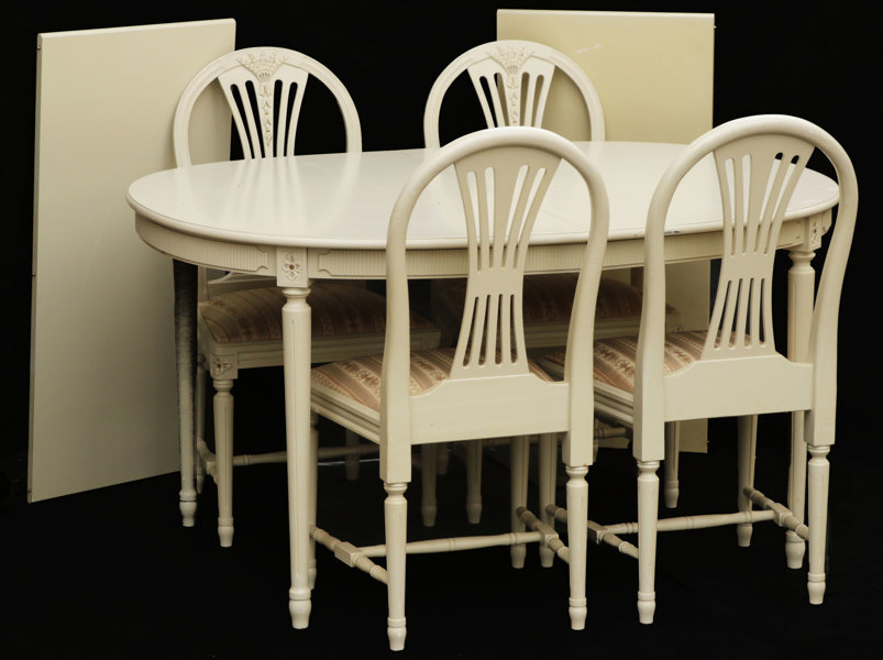 Matsalsmöblemang 5 delar, gustaviansk stil, 1900-talets andra hälft