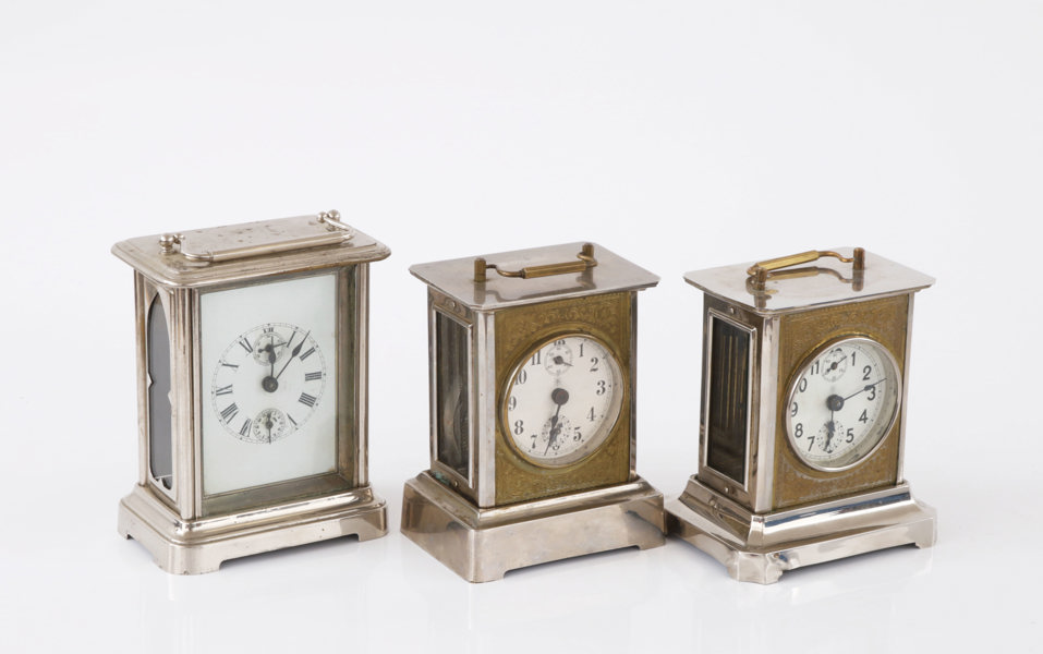 Väckarur 3st, bl.a. Junghans, tidigt 1900-tal