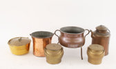Mässing- och kopparföremål 6st, 18/1900-tal