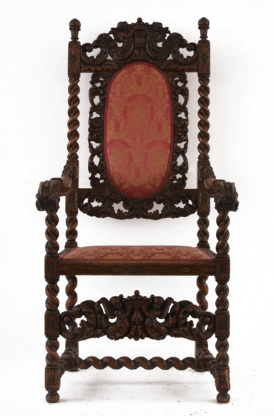 Karmstol, barockstil, 1800-tal