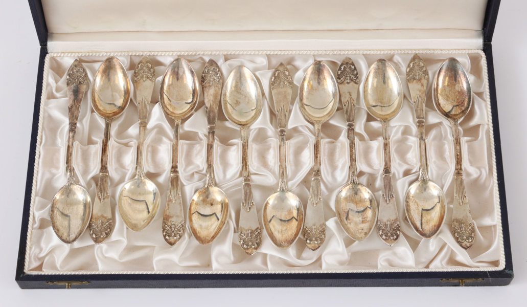 Kaffeskedar 12st, silver, "Empire", 1909