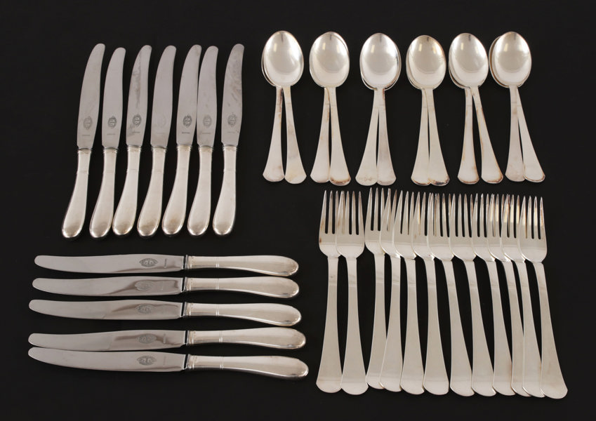 Bestickservisdelar, silver, "Birka", GAB, bl.a. 1951