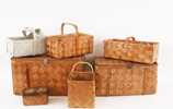 Flätade korgar 8st, mestadels 1900-talets första hälft