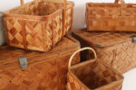 Flätade korgar 8st, mestadels 1900-talets första hälft