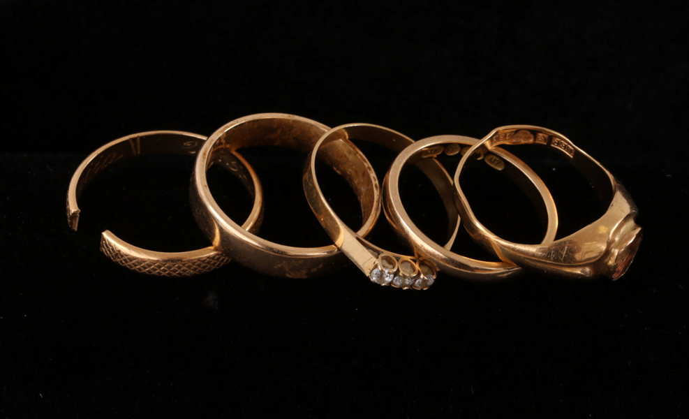 Ringar 5st, 18k