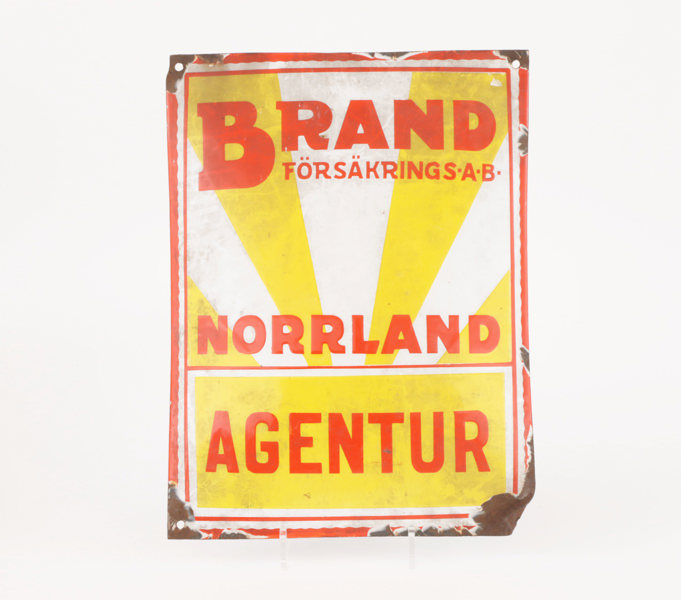 Skylt, "Brandförsäkrings AB Norrland Agentur"
