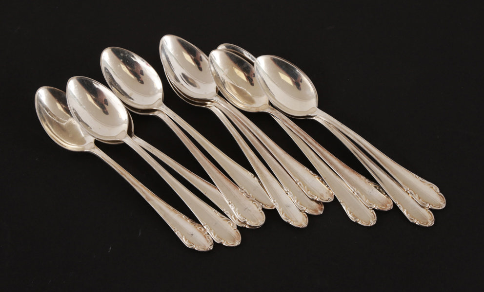 Kaffeskedar 12st, silver, "Haga", Scandia