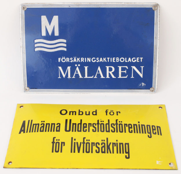 Emaljerade skyltar 2st