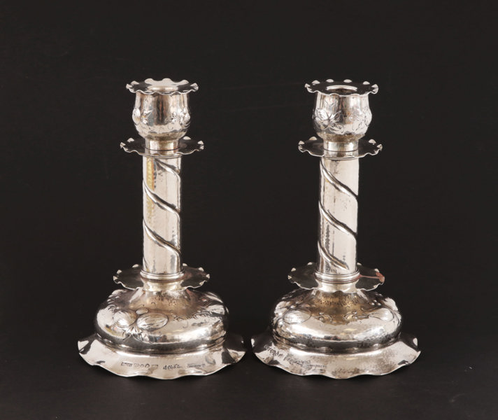 Ljusstakar ett par, silver, Eric Råström, Stockholm, 1974