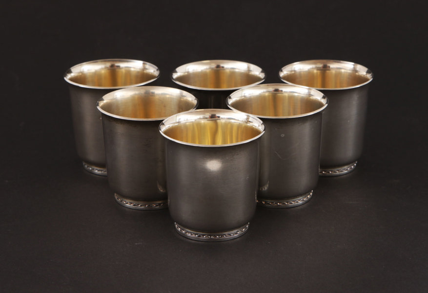Supkoppar 6st, sterlingsilver, Atelier Borgila, Stockholm, 1938