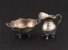 Gräddkanna och sockerskål, silver, 1900-tal