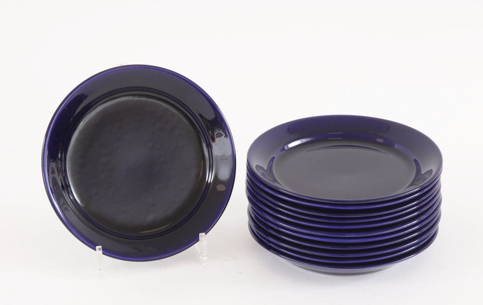 Assietter 12st, "Kobolt", Karin Björquist för Gustavsberg