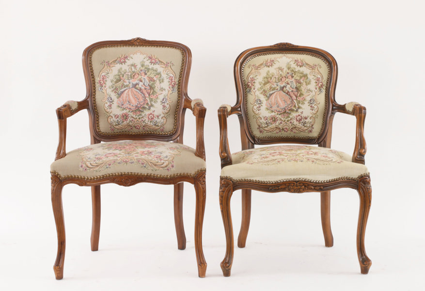 Karmstolar 2st, rokokostil, 1900-tal