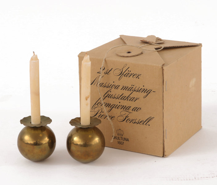 Ljusstakar ett par, "Sfärer", Pierre Forsell för Skultuna