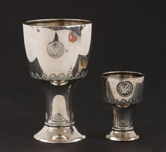 Pokaler 2st, silver, C.G.Hallberg, Stockholm