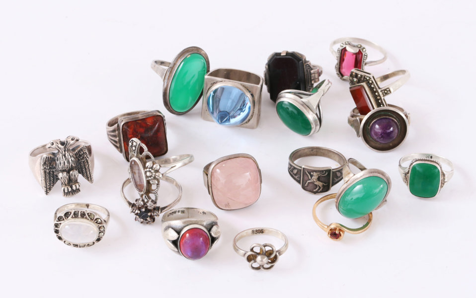 Ringar i silver 19st