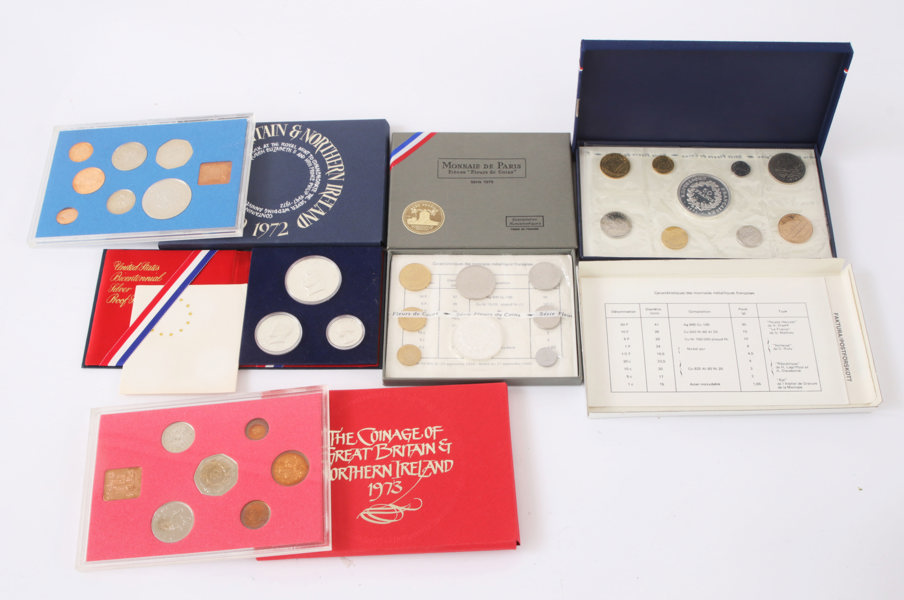 Parti utländska mynt, bl.a. silver