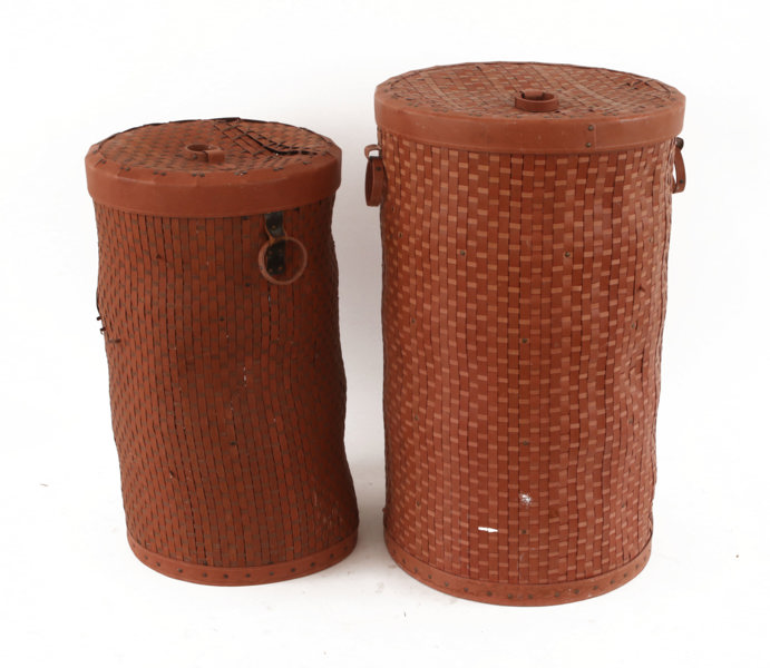 Tvättkorgar med lock 2st, Nordiska Kompaniet, omkring 1900-talets mitt