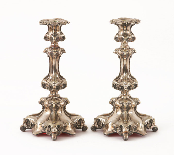 Ljusstakar ett par, A.G.Dufva, Stockholm, 1800-talets slut