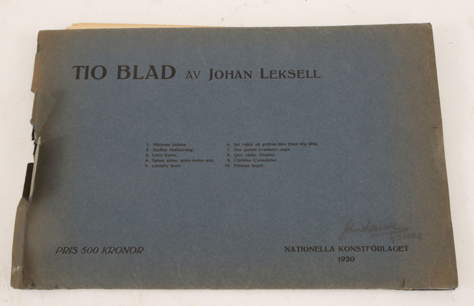 Grafikmapp samt lösa blad, Johan Leksell