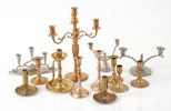 Ljusstakar och kandelabrar 13 delar, bl.a. Skultuna