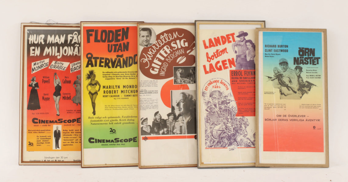 Inramade filmaffischer 5st samt oramade