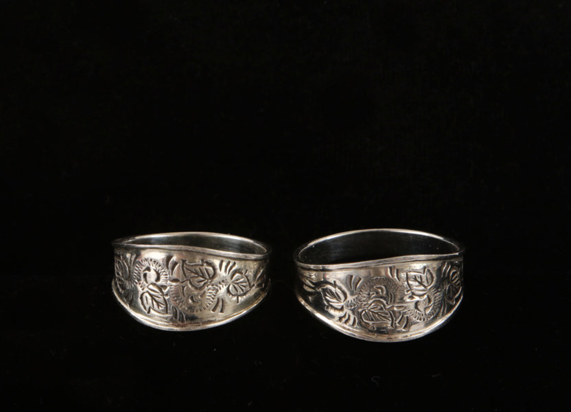 Ringar 2st, allmogestil, sterlingsilver, 1900-tal